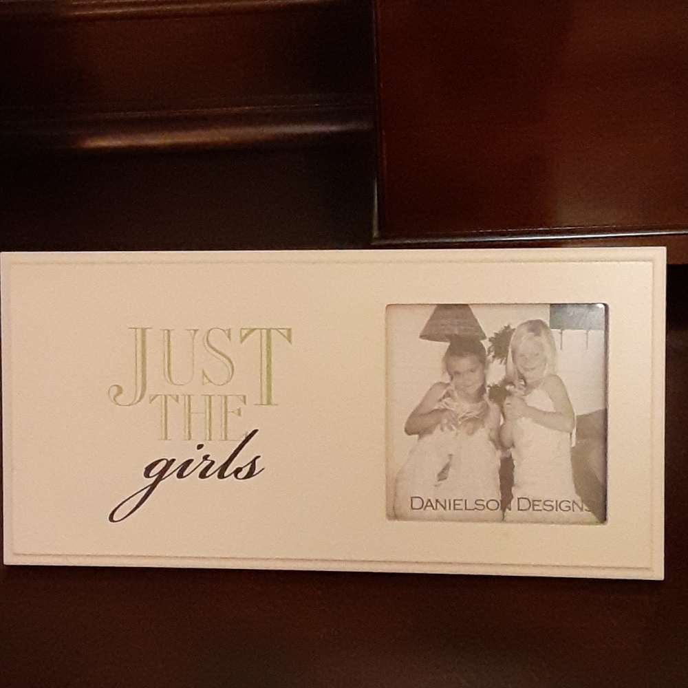 Danielson Designs JUST THE GIRLS white & sage green frame 8.75" x 4.25" NEW